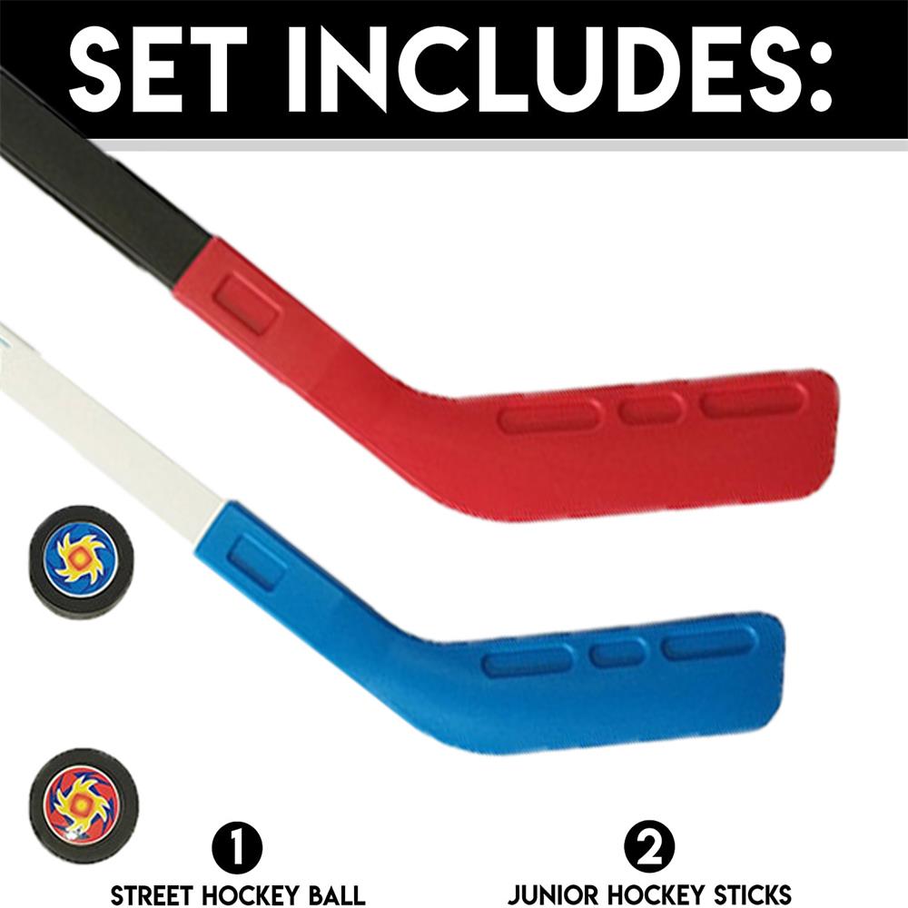 Kids Outdoor Hockey Set - ชุดไม้ฮอกกี้พลาสติก 72 ซม. พร้อมล้อเลื่อน ของเล่นฮอกกี้น้ำแข็งสำหรับเด็ก อุปกรณ์เสริมสำหรับเล่นกีฬากลางแจ้ง
