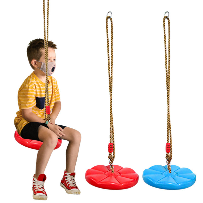 Kids Outdoor Chair - เด็ก Disc Swing เด็กกีฬาในร่มและกลางแจ้งสีแดงสีฟ้าหนาแปดเหลี่ยมกลีบ Swing แขวน