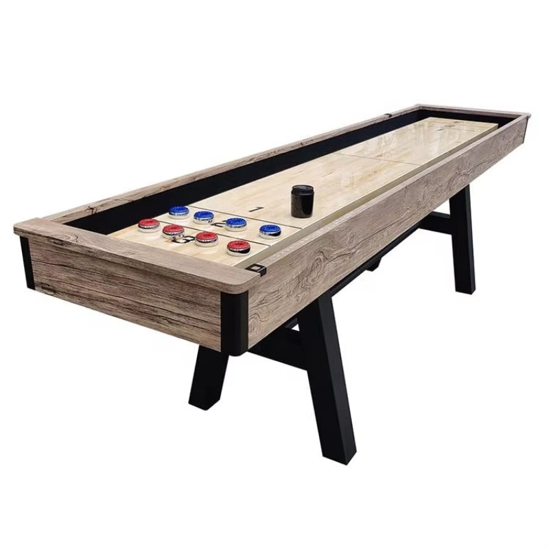 Kids Outdoor Games - โต๊ะเกมชัฟเฟิลบอร์ดแบบพกพาขนาด 9 ฟุต สำหรับเด็กและผู้ใหญ่ เล่นได้ทั้งในร่มและกลางแจ้ง เหมาะสำหรับห้องเล่นเกมในครอบครัว