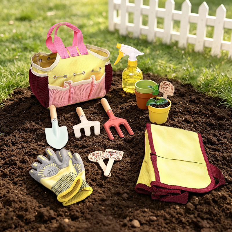 Kids Outdoor Garden Set - ชุดเครื่องมือทำสวนสำหรับเด็ก ของเล่นจำลองการเล่นกลางแจ้ง พลั่ว คราด ที่ตักดิน บัวรดน้ำ