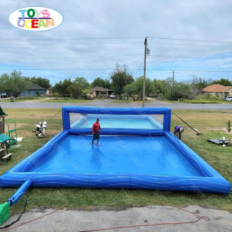 Kids Outdoor Games - สนามวอลเลย์บอลเป่าลมสำหรับเล่นกีฬาทางน้ำกลางแจ้ง PVC เกรดเชิงพาณิชย์แบบกำหนดเองได้ สำหรับผู้ใหญ่และเด็ก พร้อมสระวอลเลย์บอลเป่าลม