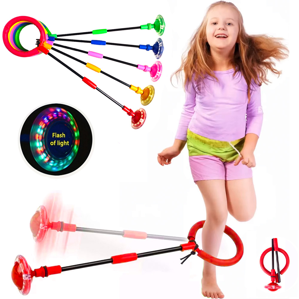 Kids Outdoor Fun - แฟลชกระโดดเชือกลูกบอลเด็กหนึ่งเท้าสนุกกลางแจ้งกีฬาเด็กกระโดด FORCE Reaction การฝึกอบรม Swing Ball