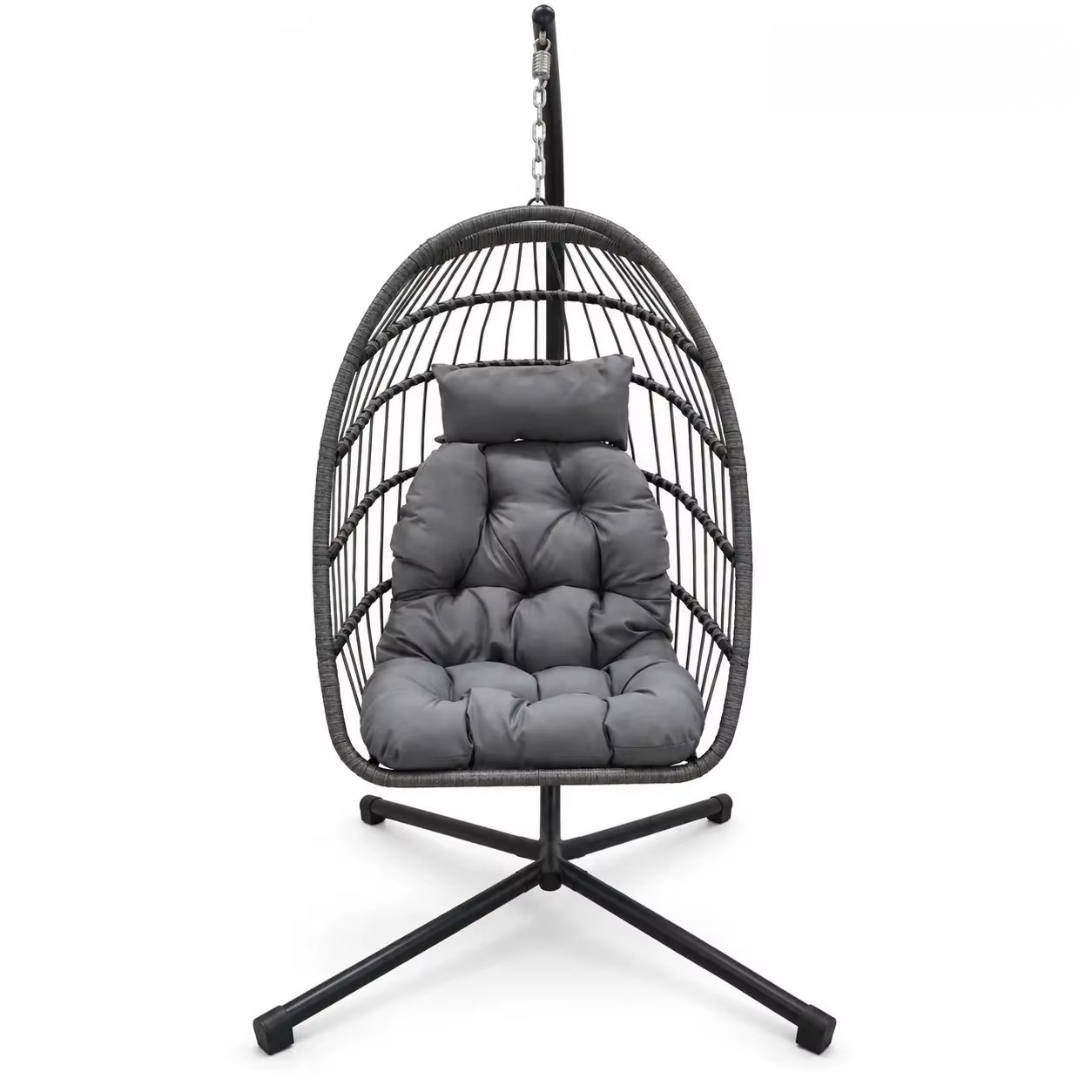 Kids Outdoor Furniture Set - ชุดเฟอร์นิเจอร์กลางแจ้ง ชิงช้าหวายสำหรับลานบ้าน พร้อมขาตั้ง สำหรับเด็กและผู้ใหญ่ ชิงช้าแขวนหวายคู่สำหรับสวน ผ่อนคลาย