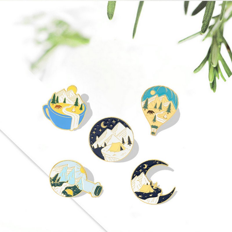 Kids Outdoor Gifts - แคมป์ปิ้งผจญภัยEnamel Pins Customกลางแจ้งสํารวจทิวทัศน์ธรรมชาติเข็มกลัดLapel Badgeกระเป๋าการ์ตูนของขวัญเครื่องประดับสําหรับเด็กเพื่อน