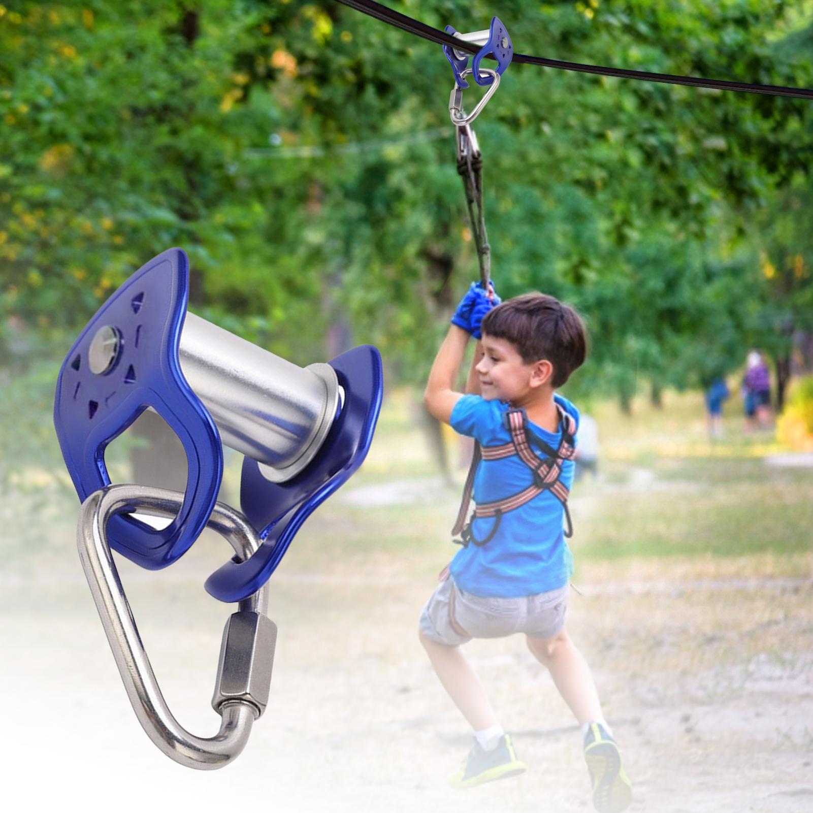 Kids Outdoor Obstacle Course - ชุดรางซิปไลน์แบบติดตั้งง่ายสำหรับงานหนัก พร้อมรอกเลื่อน สำหรับเด็กอายุ 5 ปีขึ้นไป ชุดซิปไลน์สำหรับสนามหลังบ้าน