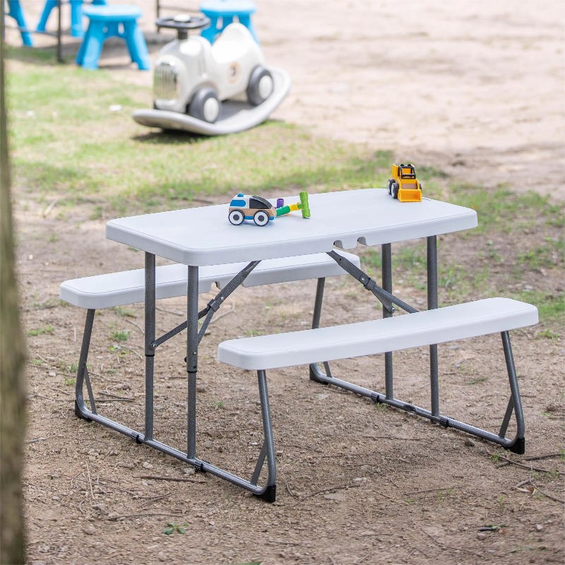 Kids Outdoor Dining Set - โต๊ะปิกนิกพับได้สำหรับเด็ก ชุดโต๊ะและม้านั่งพับได้สำหรับตั้งแคมป์ในสวนกลางแจ้ง