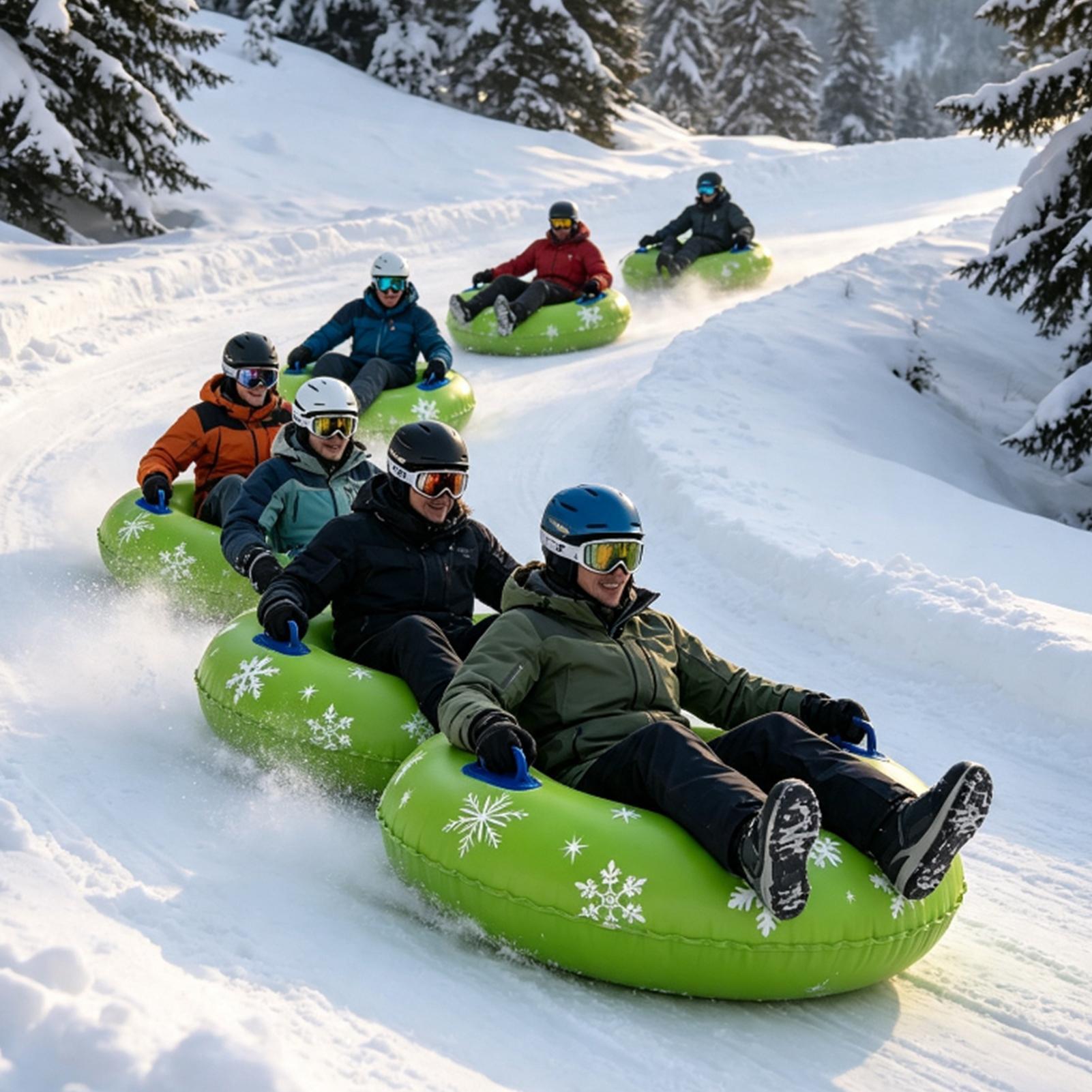 Kids Outdoor Youtube - ทุ่นหิมะสำหรับผู้ใหญ่ ของเล่นเป่าลมสำหรับกิจกรรมกลางแจ้งในฤดูหนาวพร้อมที่จับ ทุ่นเล่นสกีสำหรับเด็กและผู้ใหญ่ สำหรับสกีรีสอร์ทกลางแจ้ง