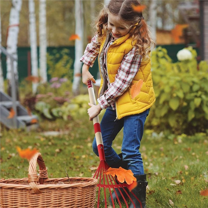 Kids Outdoor Garden Set - ABXE-ชุดเครื่องมือทำสวนสำหรับเด็ก 4 ชิ้น ทำจากไม้ ประกอบด้วยพลั่ว, คราด,