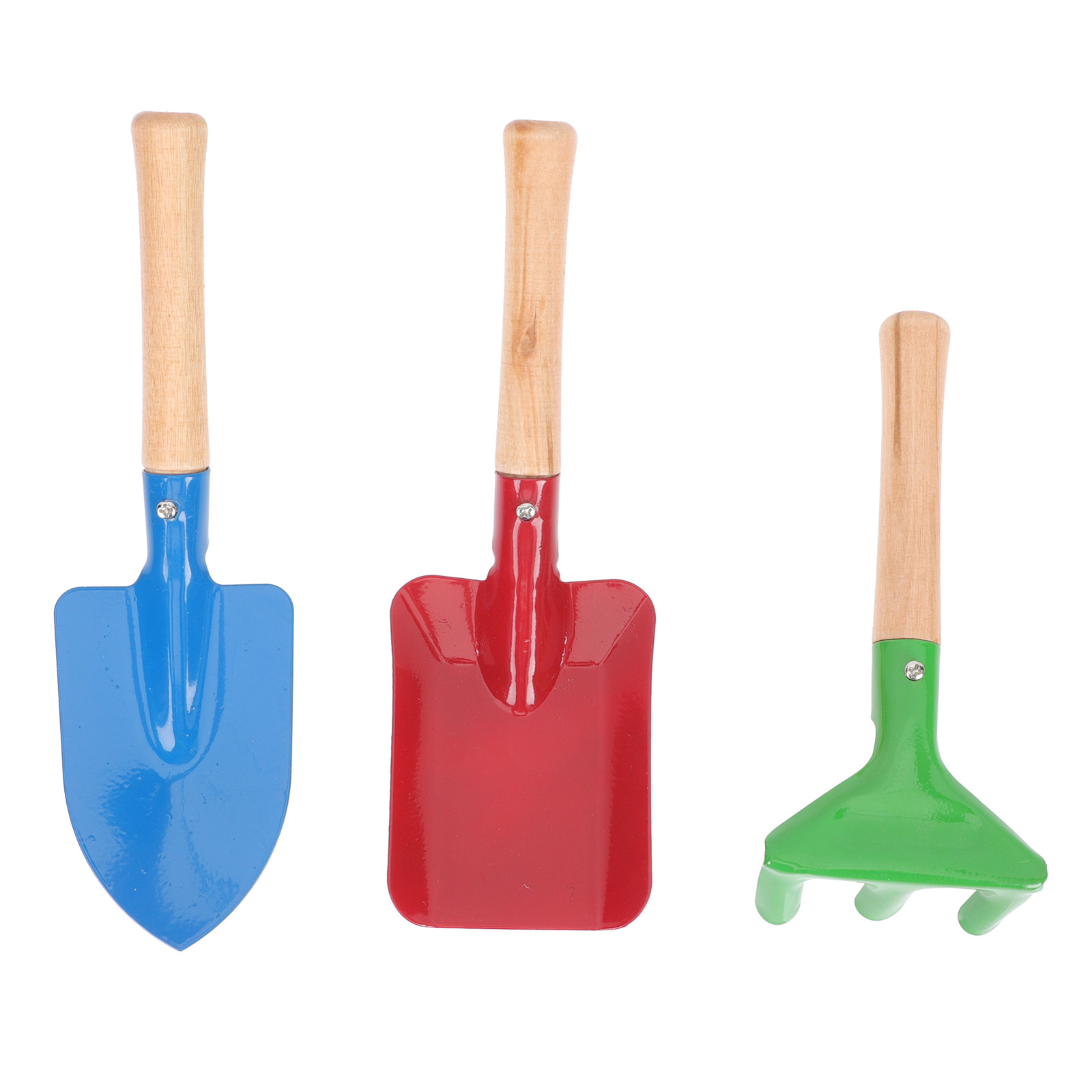 Kids Outdoor Garden Set - ชุดอุปกรณ์ทำสวนสำหรับเด็ก ประกอบด้วยพลั่วเหล็กขนาดเล็ก คราดขนาดเล็ก ด้ามจับไม้ อุปกรณ์ปลูกต้นไม้สำหรับเด็ก ชุดอุปกรณ์สำหรับกิจกรรมกลางแจ้ง