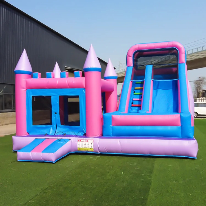 บ้านลมเป่าลมเชิงพาณิชย์สีสันสด - Kids Outdoor House With Slide บทวิจารณ์และราคา