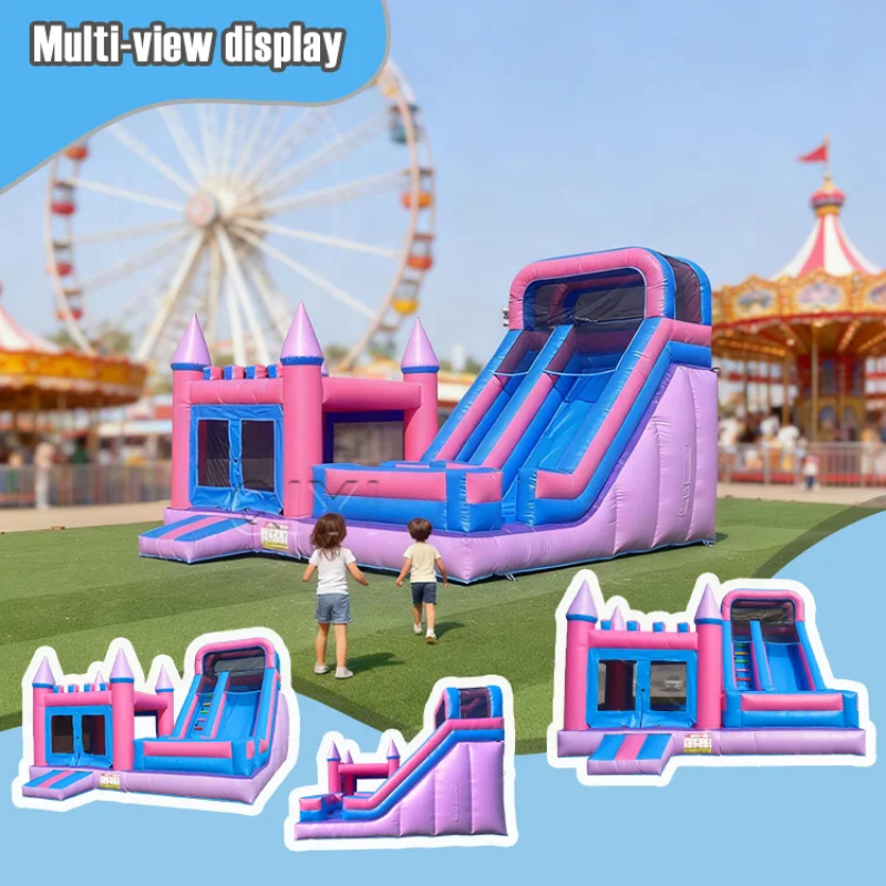 บ้านลมเป่าลมเชิงพาณิชย์สีสันสด - Kids Outdoor House With Slide บทวิจารณ์และราคา