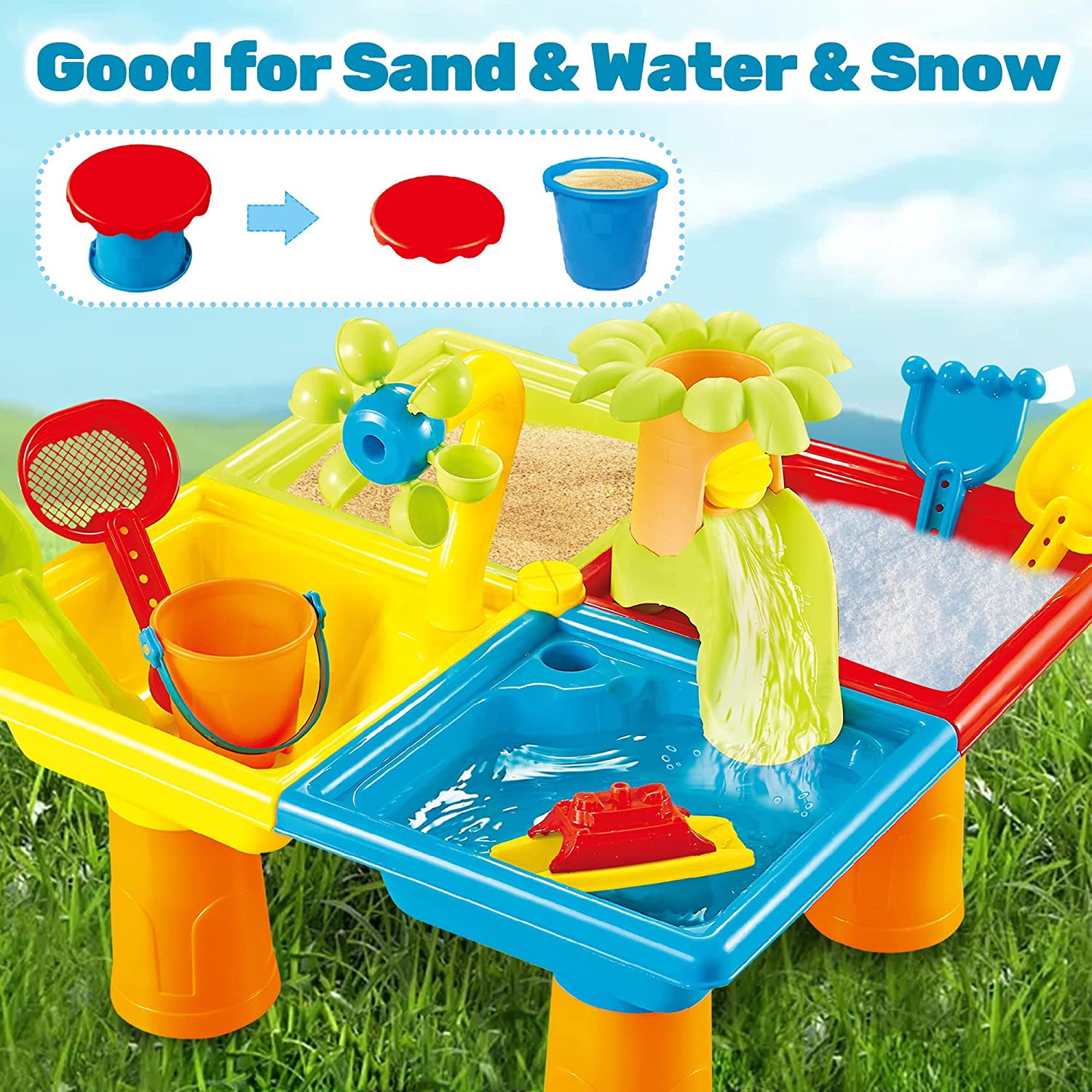 ของเล่นสำหรับเด็กเล่นทรายบนโต๊ - Kids Outdoor Water Play Table บทวิจารณ์และราคา