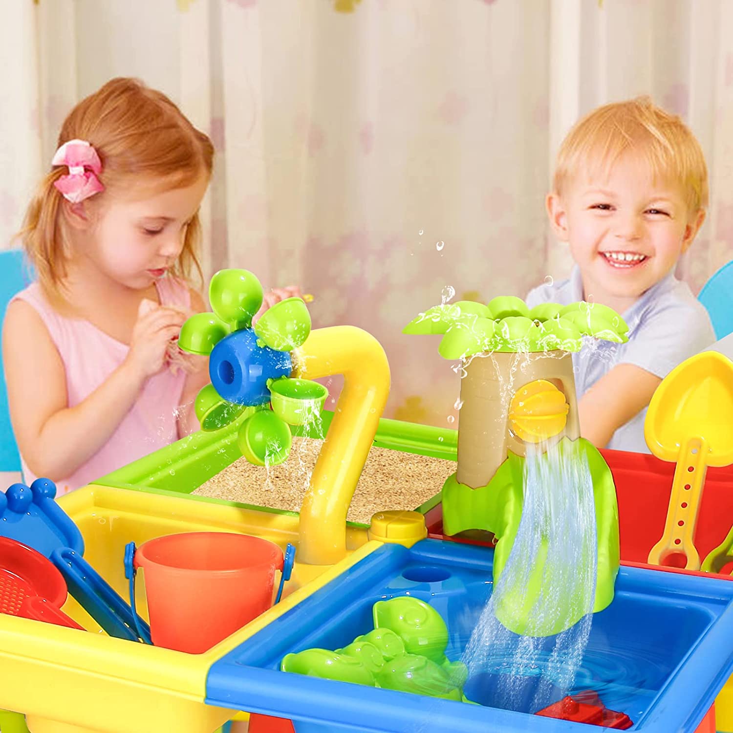 ของเล่นสำหรับเด็กเล่นทรายบนโต๊ - Kids Outdoor Water Play Table บทวิจารณ์และราคา