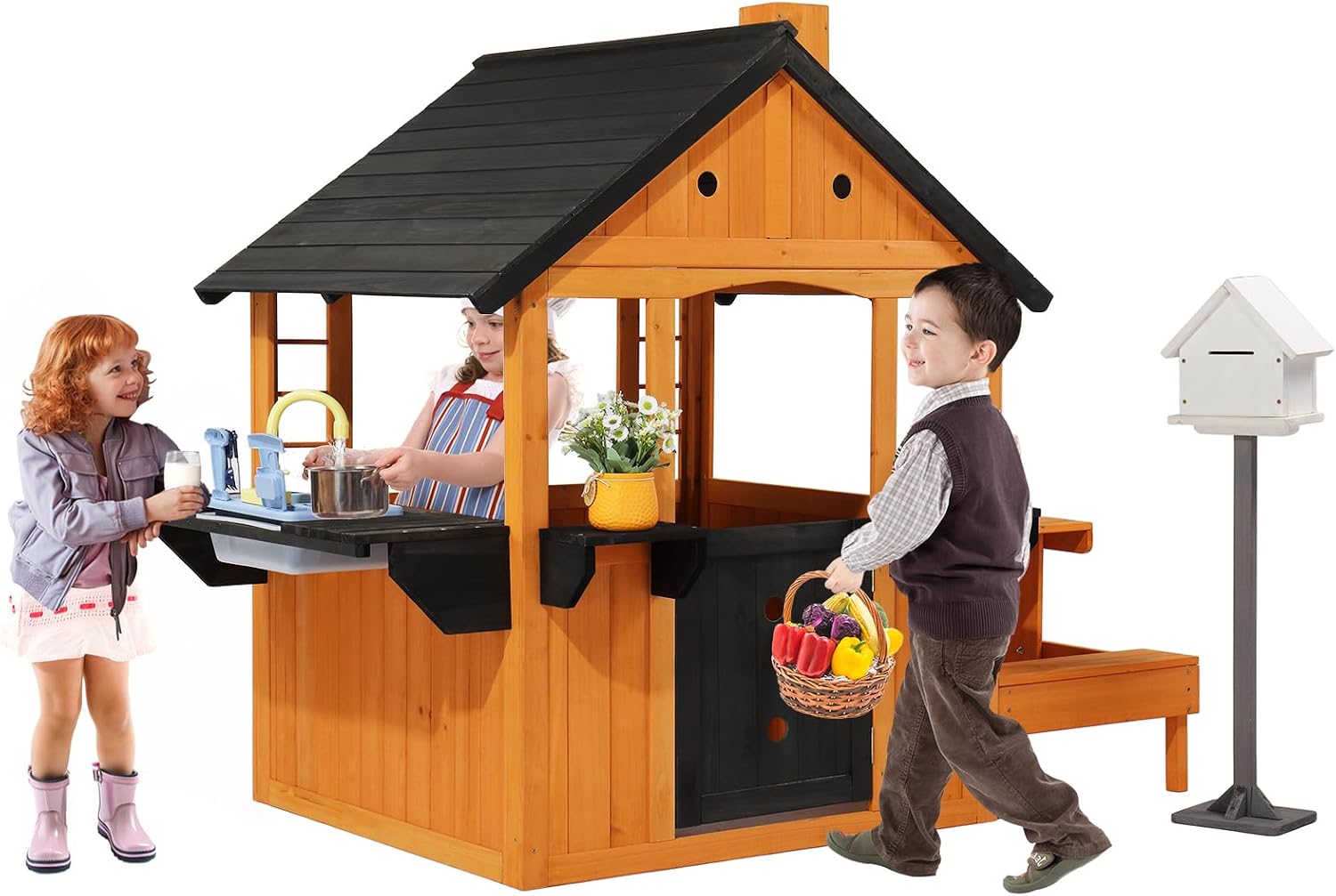 บ้านเด็กเล่นไม้สำหรับกลางแจ้ง, - Kids Outdoor Sink บทวิจารณ์และราคา