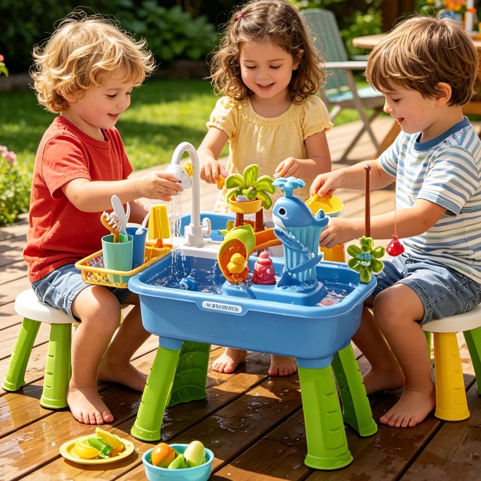 โต๊ะเล่นน้ำกลางแจ้งสำหรับเด็กช - Kids Outdoor Sensory Table บทวิจารณ์และราคา