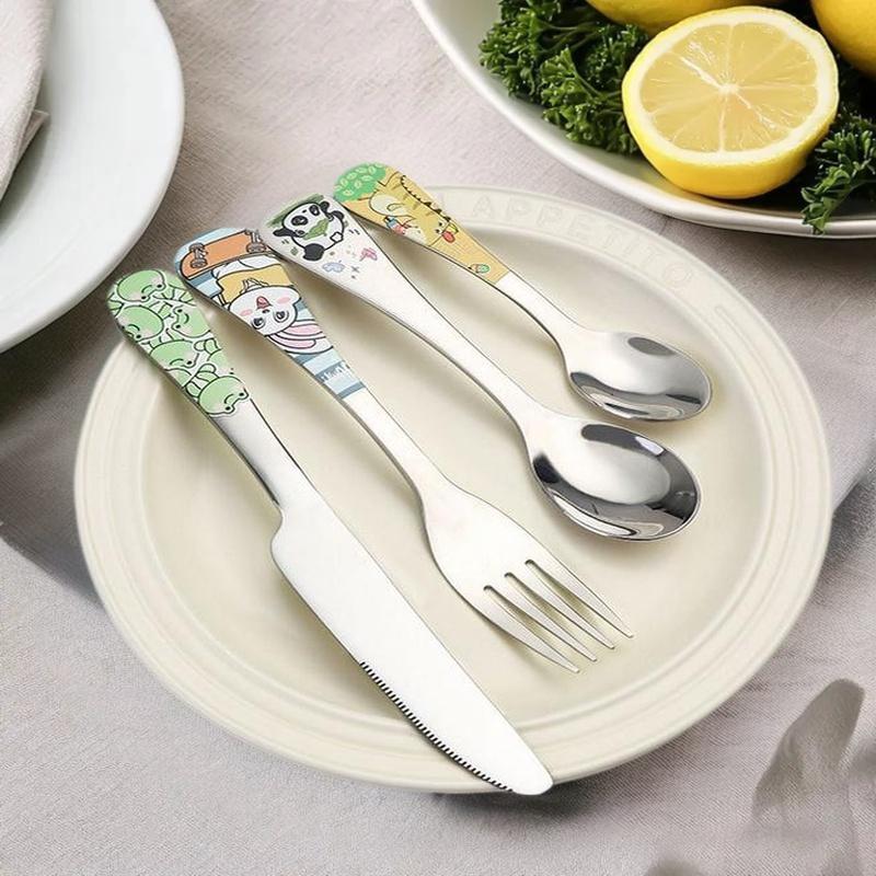 ชุดช้อนส้อมสแตนเลสลายการ์ตูนสั - Kids Outdoor Dining Set บทวิจารณ์และราคา