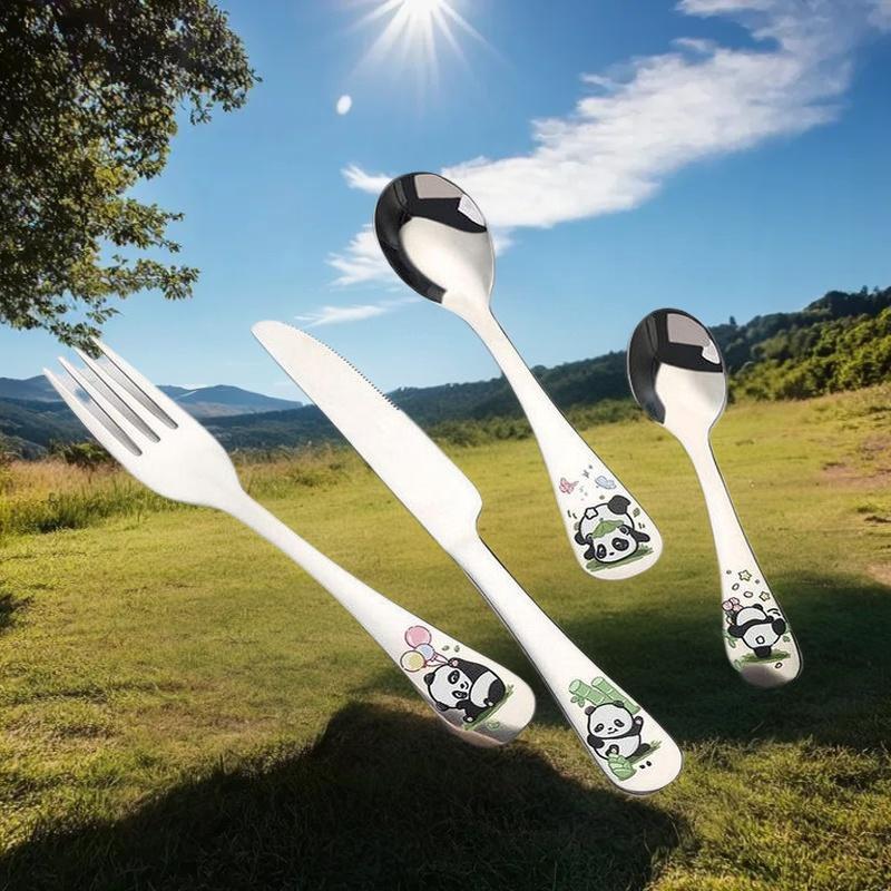ชุดช้อนส้อมสแตนเลสลายการ์ตูนสั - Kids Outdoor Dining Set บทวิจารณ์และราคา