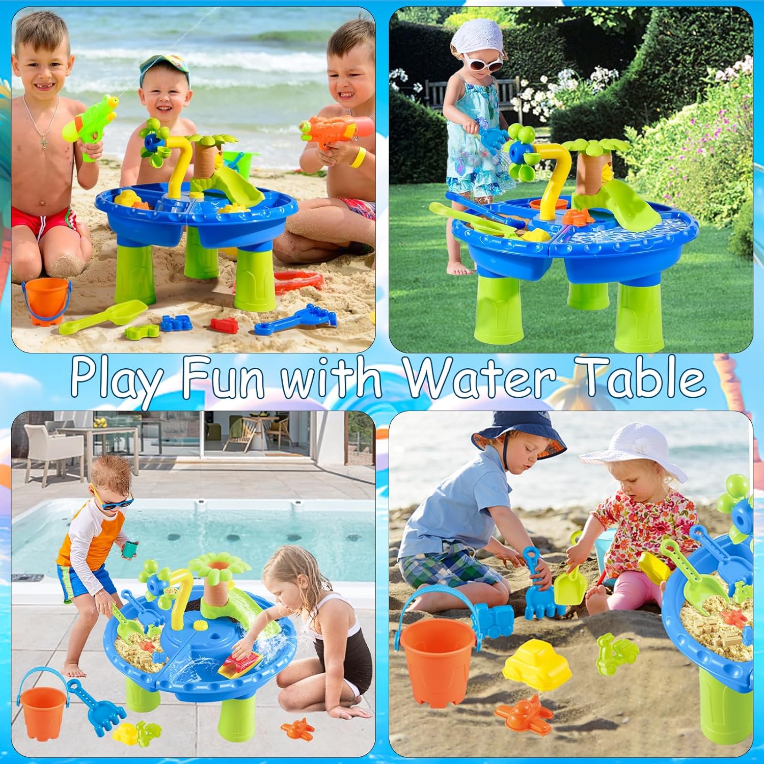 กล่องทรายตั้งโต๊ะสำหรับเด็กเล่ - Kids Outdoor Sensory Table บทวิจารณ์และราคา