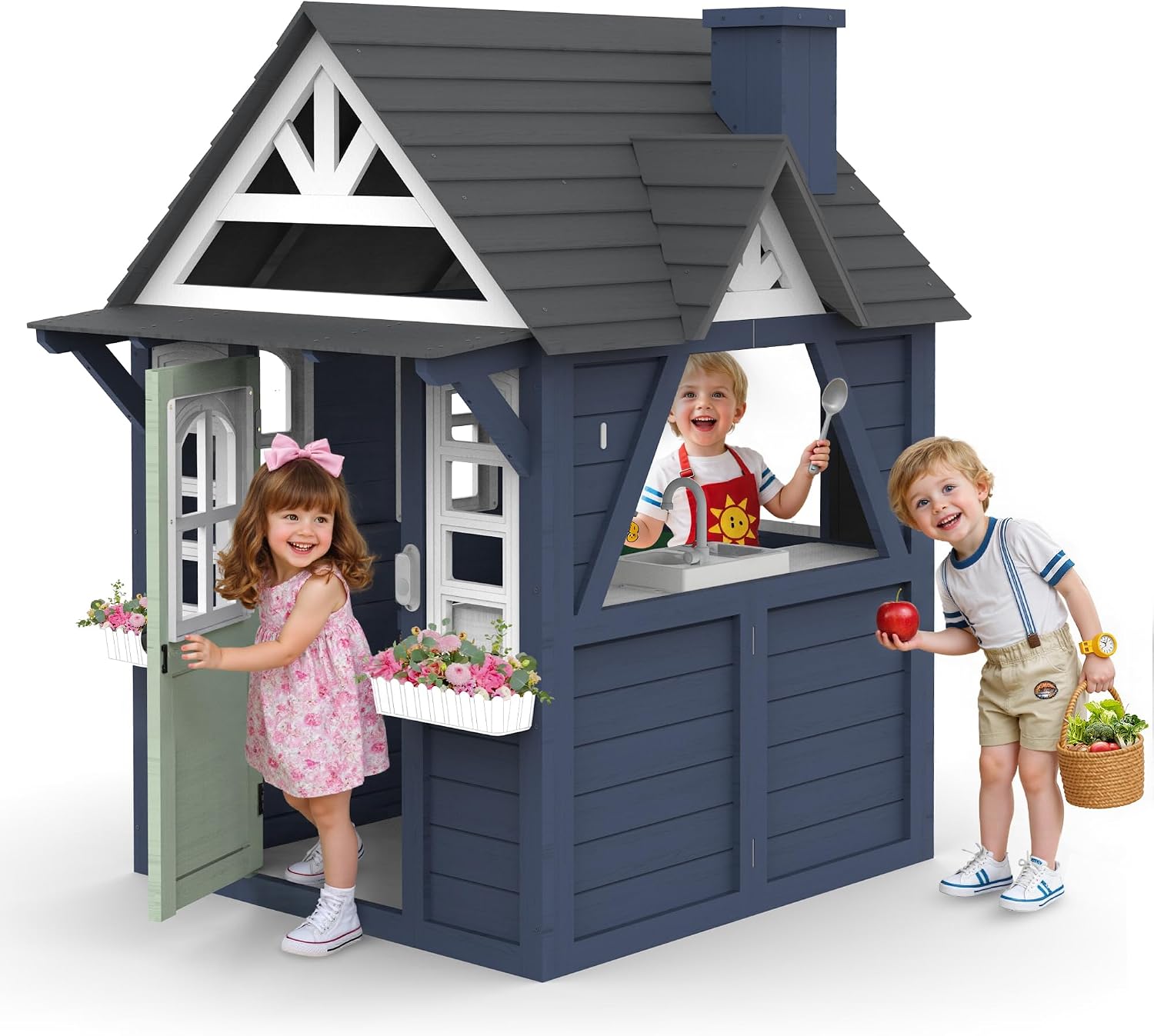 บ้านเด็กเล่นกลางแจ้ง ทำจากไม้เ - Kids Outdoor Sink บทวิจารณ์และราคา