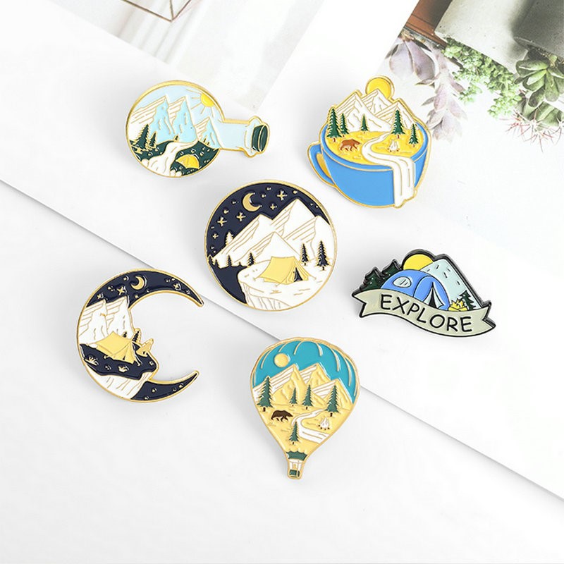 แคมป์ปิ้งผจญภัยEnamel Pins Cus - Kids Outdoor Gifts บทวิจารณ์และราคา