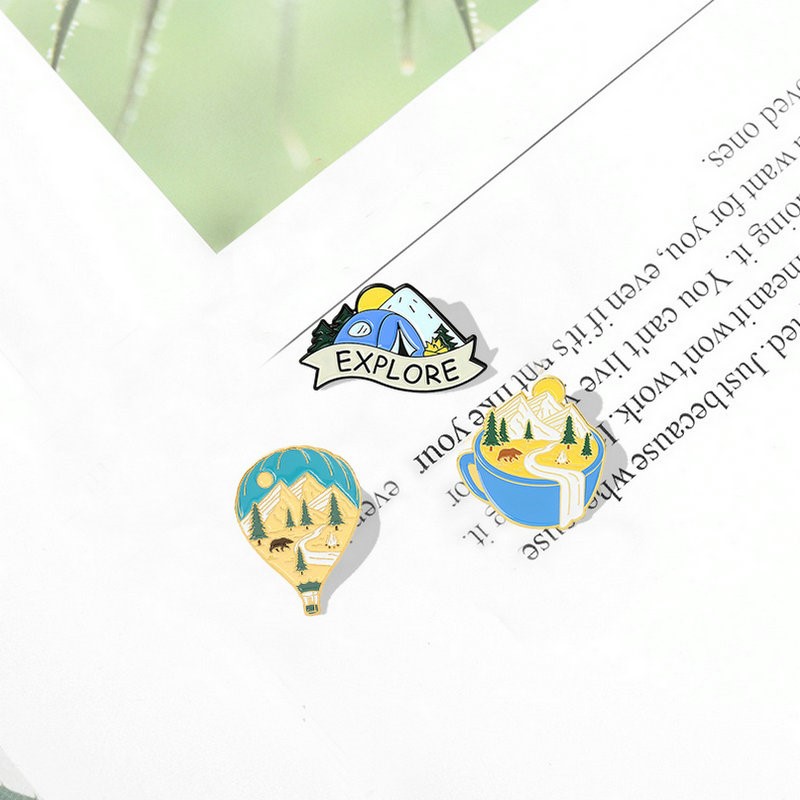 แคมป์ปิ้งผจญภัยEnamel Pins Cus - Kids Outdoor Gifts บทวิจารณ์และราคา