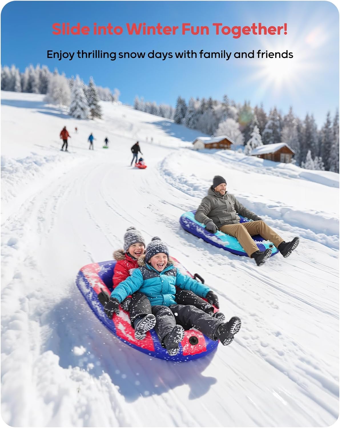 QPAU รถเลื่อนหิมะพีวีซีแบบเป่า - Kids Outdoor Gifts บทวิจารณ์และราคา