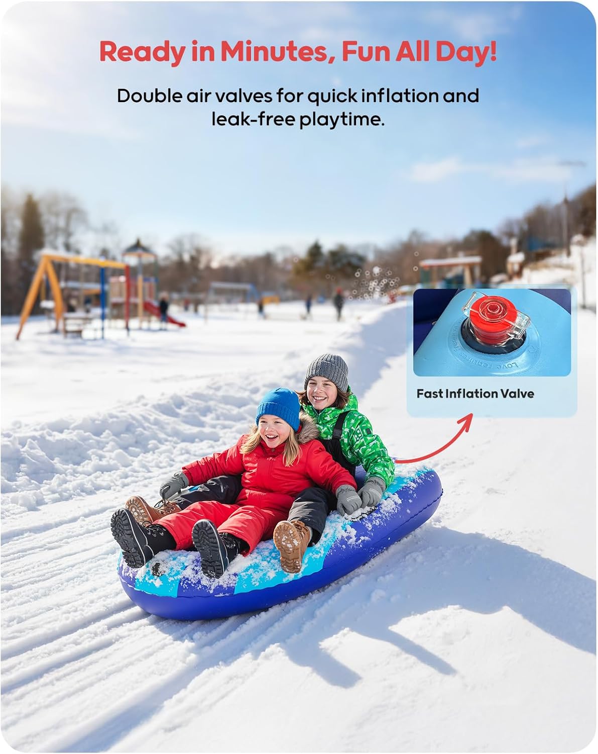 QPAU รถเลื่อนหิมะพีวีซีแบบเป่า - Kids Outdoor Gifts บทวิจารณ์และราคา