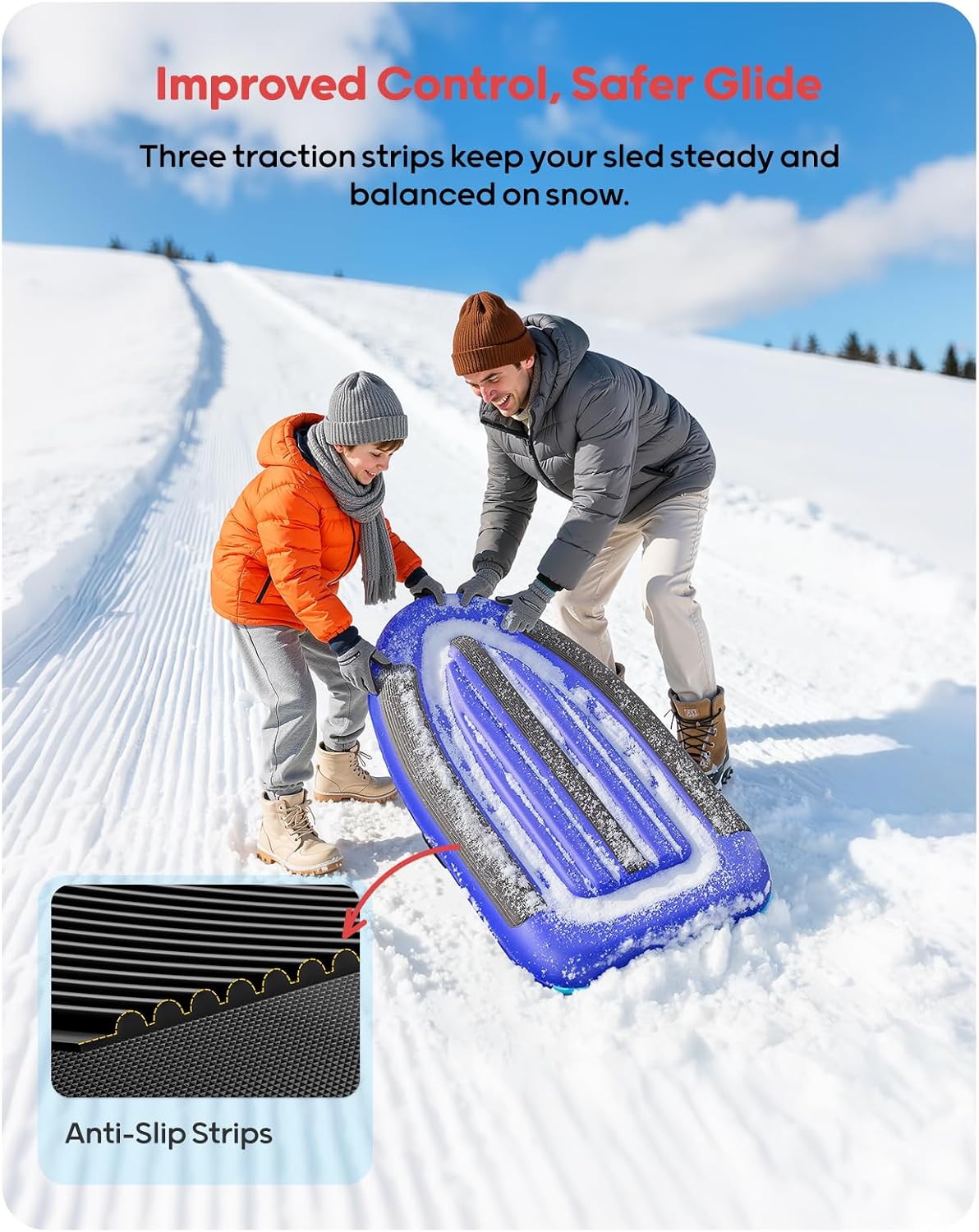 QPAU รถเลื่อนหิมะพีวีซีแบบเป่า - Kids Outdoor Gifts บทวิจารณ์และราคา