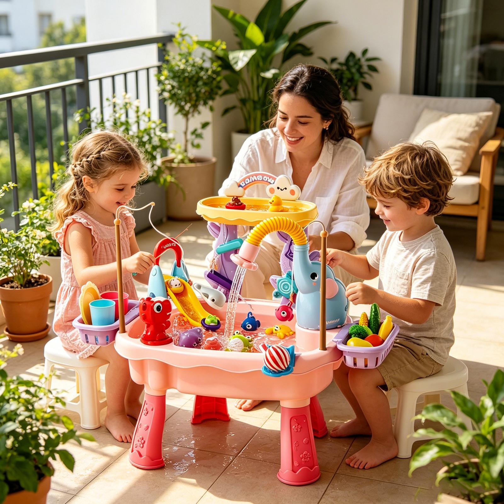 โต๊ะน้ำสำหรับเด็กเล็กแบบอัพเกร - Kids Outdoor Sensory Table บทวิจารณ์และราคา