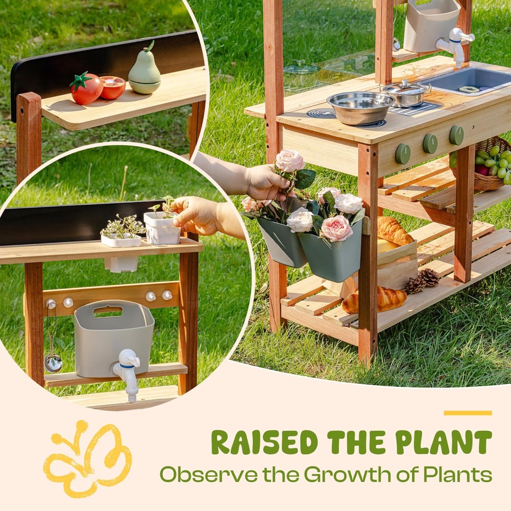 ชุดครัวไม้สำหรับเด็กเล่นกลางแจ - Kids Outdoor Sink บทวิจารณ์และราคา
