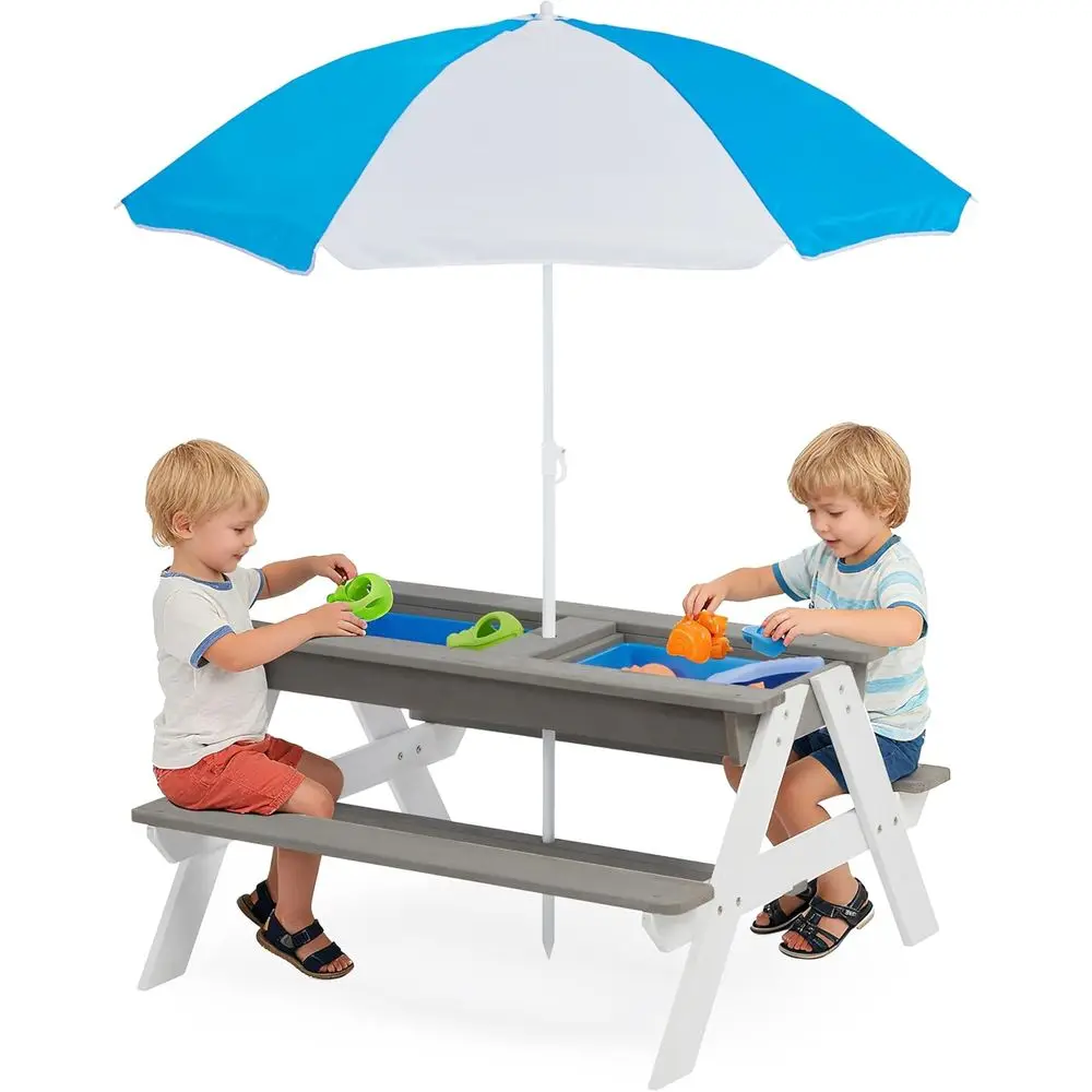 โต๊ะปิกนิกไม้แบบ 3-in-1 สำหรับ - Kids Outdoor Water Play Table บทวิจารณ์และราคา