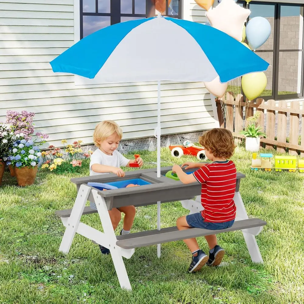 โต๊ะปิกนิกไม้แบบ 3-in-1 สำหรับ - Kids Outdoor Water Play Table บทวิจารณ์และราคา