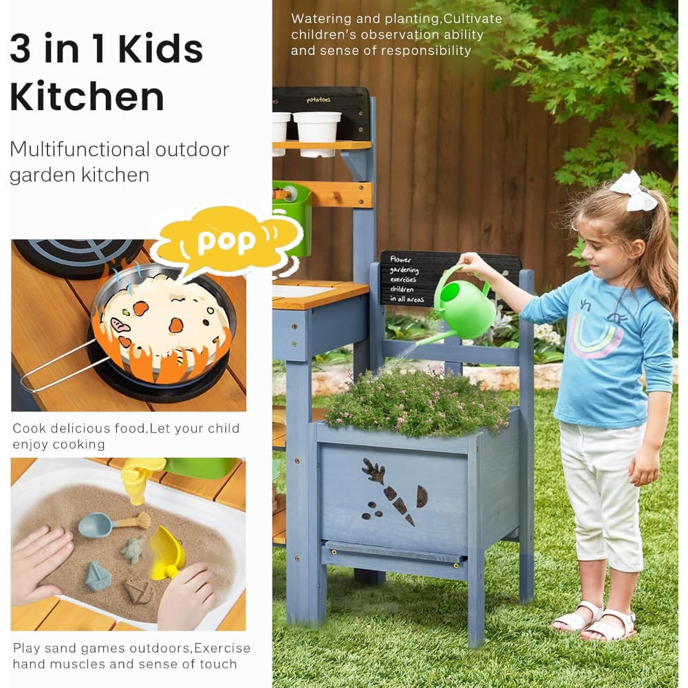 ชุดครัวโคลนสำหรับเด็กเล่นกลางแ - Kids Outdoor Sink บทวิจารณ์และราคา