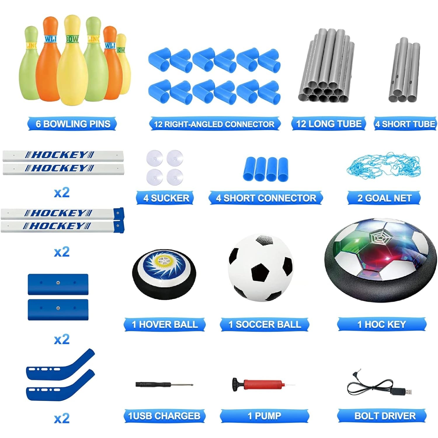 ชุดโบว์ลิ่งบอลฮอกกี้ของเล่นกลา - Kids Outdoor Hockey Set บทวิจารณ์และราคา