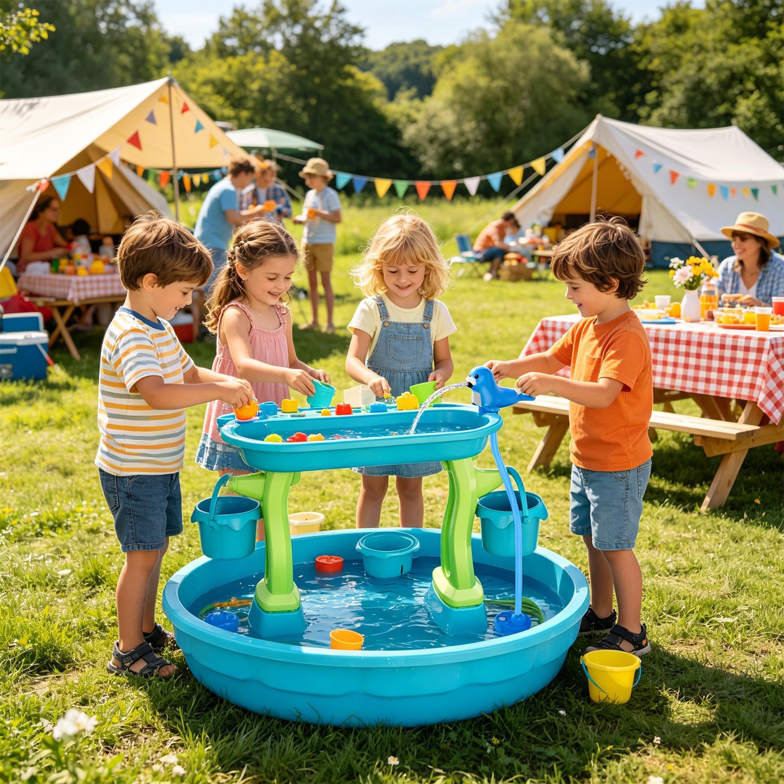 ปั๊มน้ำแบบชาร์จไฟได้ ของเล่นฉี - Kids Outdoor Water Play Table บทวิจารณ์และราคา