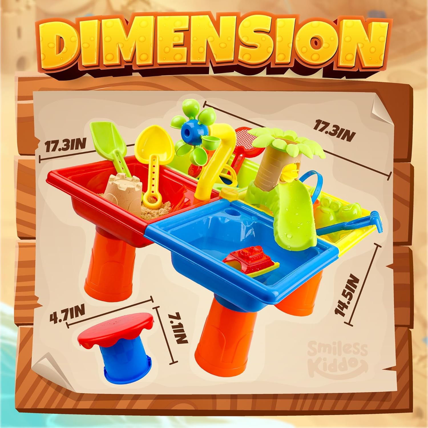 4 In 1 เด็กน้ําและทรายกลางแจ้ง - Kids Outdoor Sensory Table บทวิจารณ์และราคา