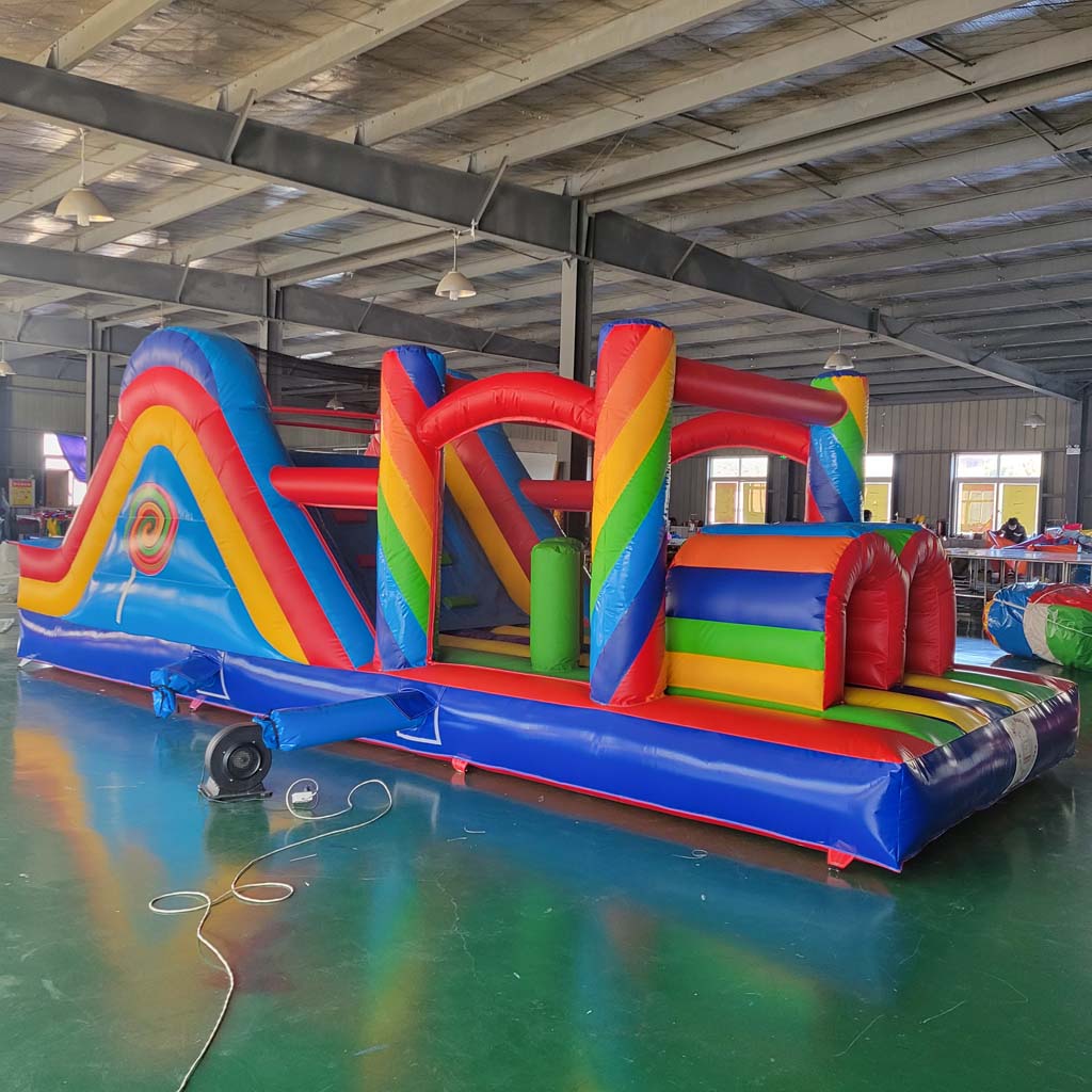 บ้านลมเป่าลมขนาดใหญ่พร้อมเครื่ - Kids Outdoor Obstacle Course บทวิจารณ์และราคา