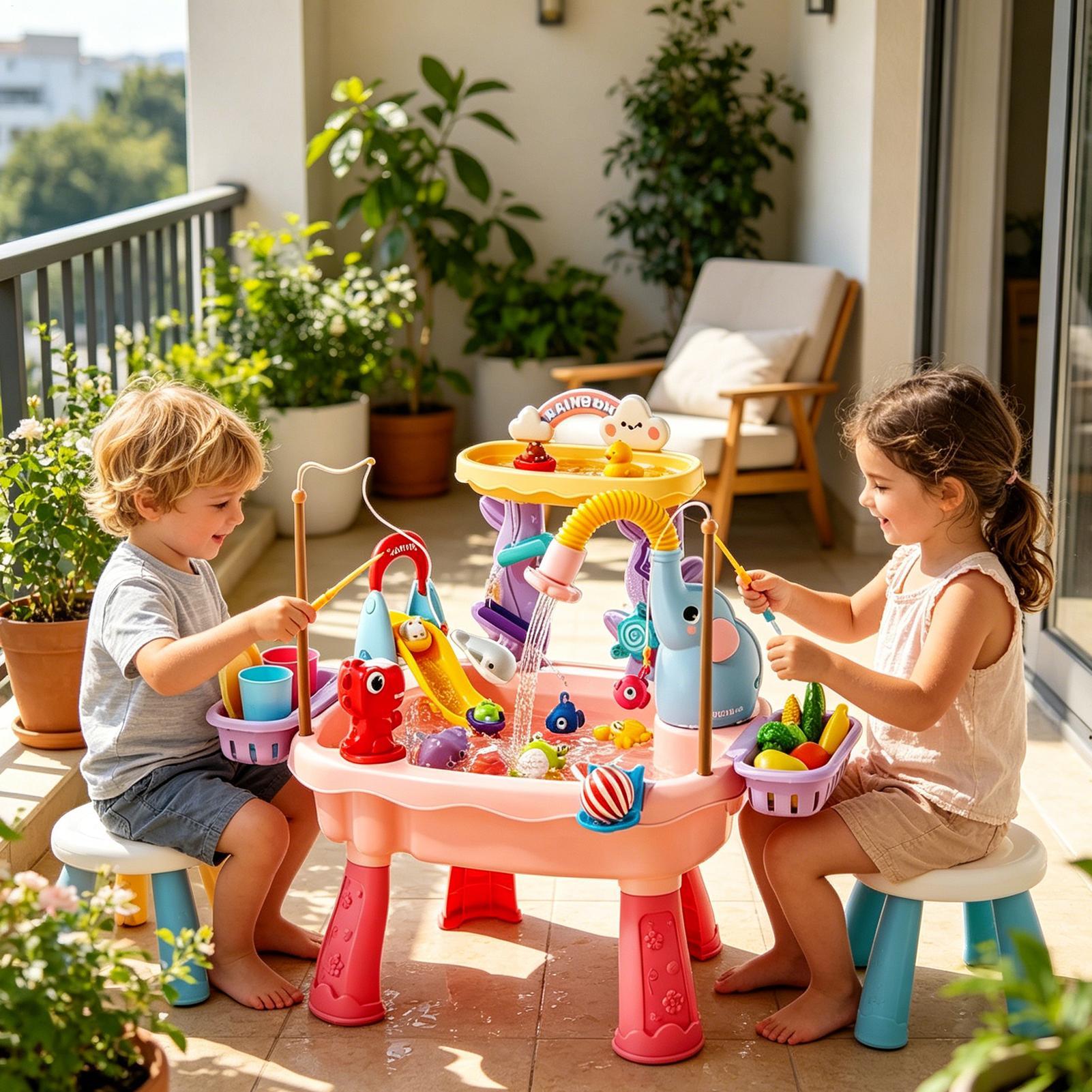 โต๊ะน้ำสำหรับเด็กเล็ก ชุดครัวข - Kids Outdoor Sensory Table บทวิจารณ์และราคา