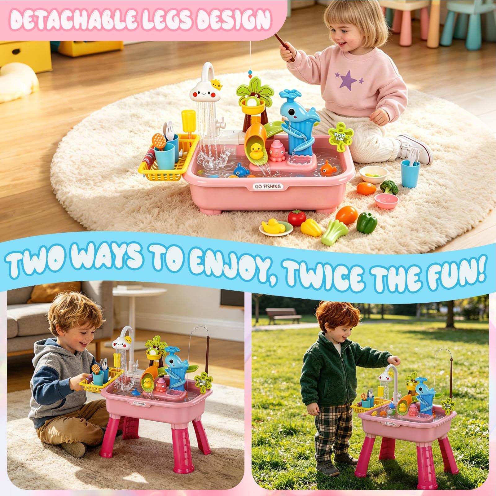 โต๊ะน้ำสำหรับเด็กเล็กแบบอัพเกร - Kids Outdoor Sensory Table บทวิจารณ์และราคา