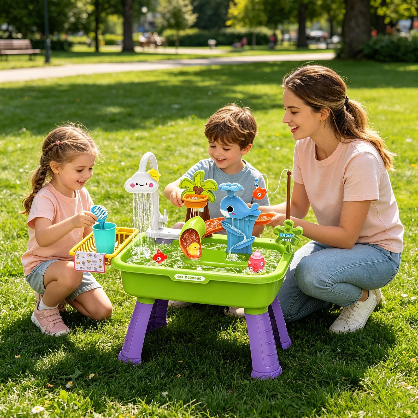 โต๊ะน้ำสำหรับเด็กเล็กแบบอัพเกร - Kids Outdoor Sensory Table บทวิจารณ์และราคา
