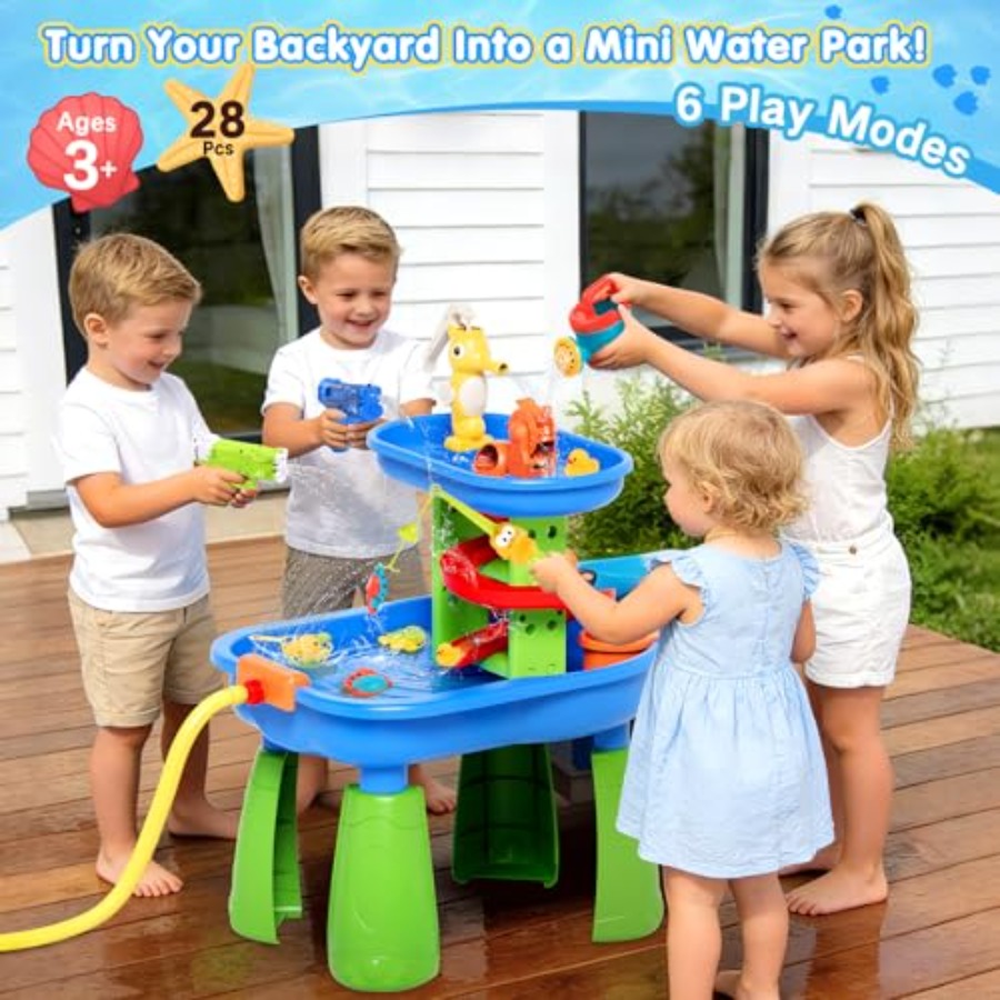 โต๊ะน้ำกลางแจ้งสำหรับเด็กอายุ  - Kids Outdoor Sensory Table บทวิจารณ์และราคา