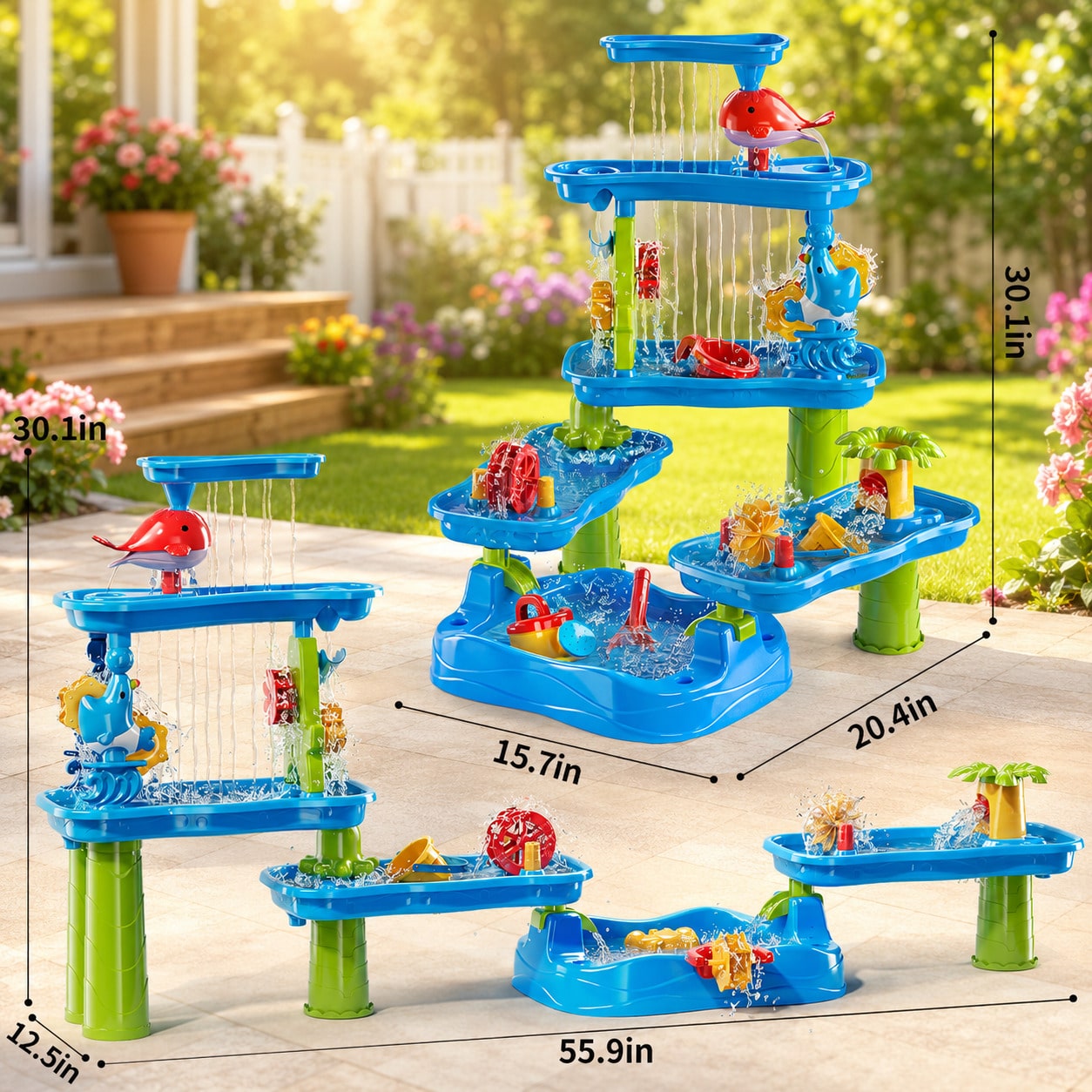 โต๊ะน้ำ 5 ชั้นสำหรับเด็ก, โต๊ะ - Kids Outdoor Sensory Table บทวิจารณ์และราคา