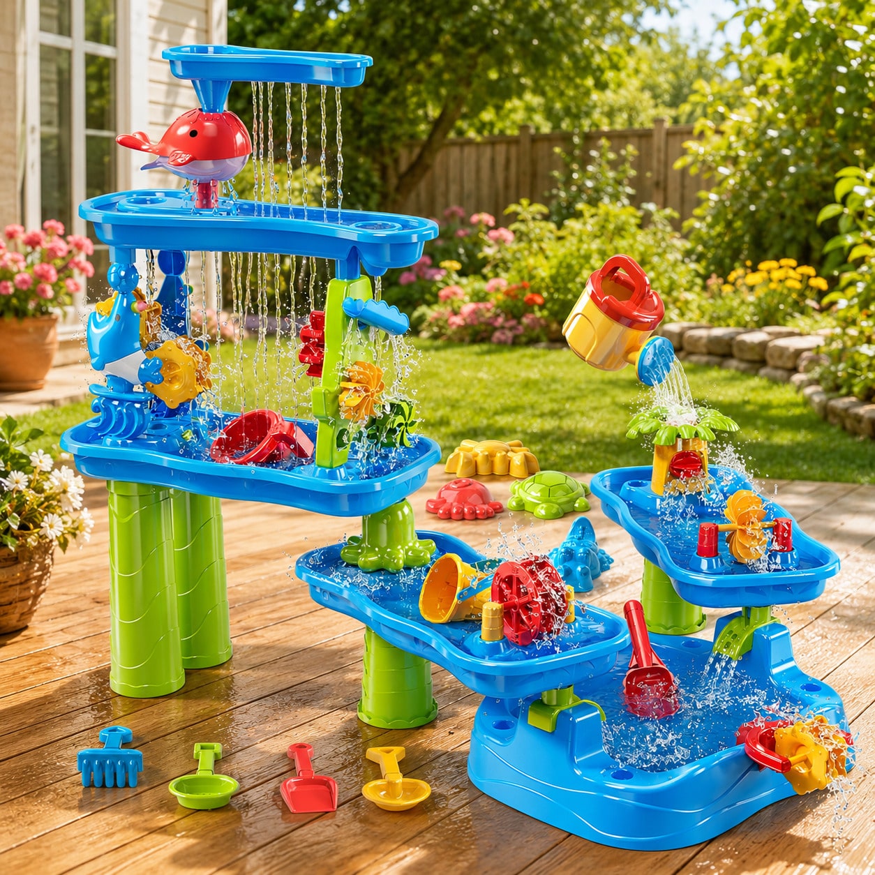 โต๊ะน้ำ 5 ชั้นสำหรับเด็ก, โต๊ะ - Kids Outdoor Sensory Table บทวิจารณ์และราคา