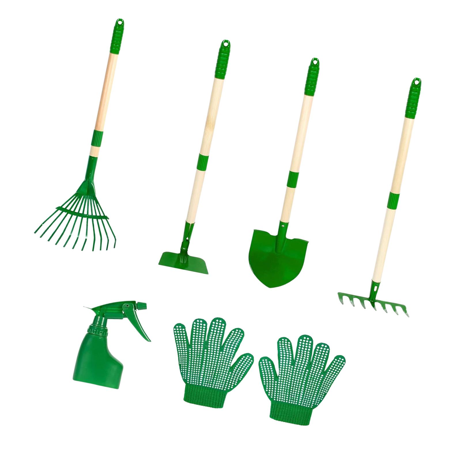 6x เด็กทําสวนชุดเครื่องมือกลาง - Kids Outdoor Garden Set บทวิจารณ์และราคา