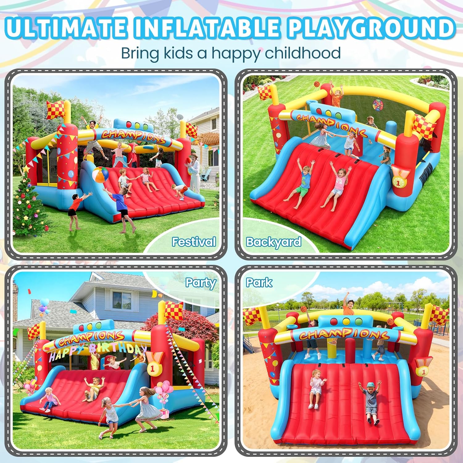บ้านลมขนาดใหญ่สำหรับเด็กโต, บ้ - Kids Outdoor Games บทวิจารณ์และราคา