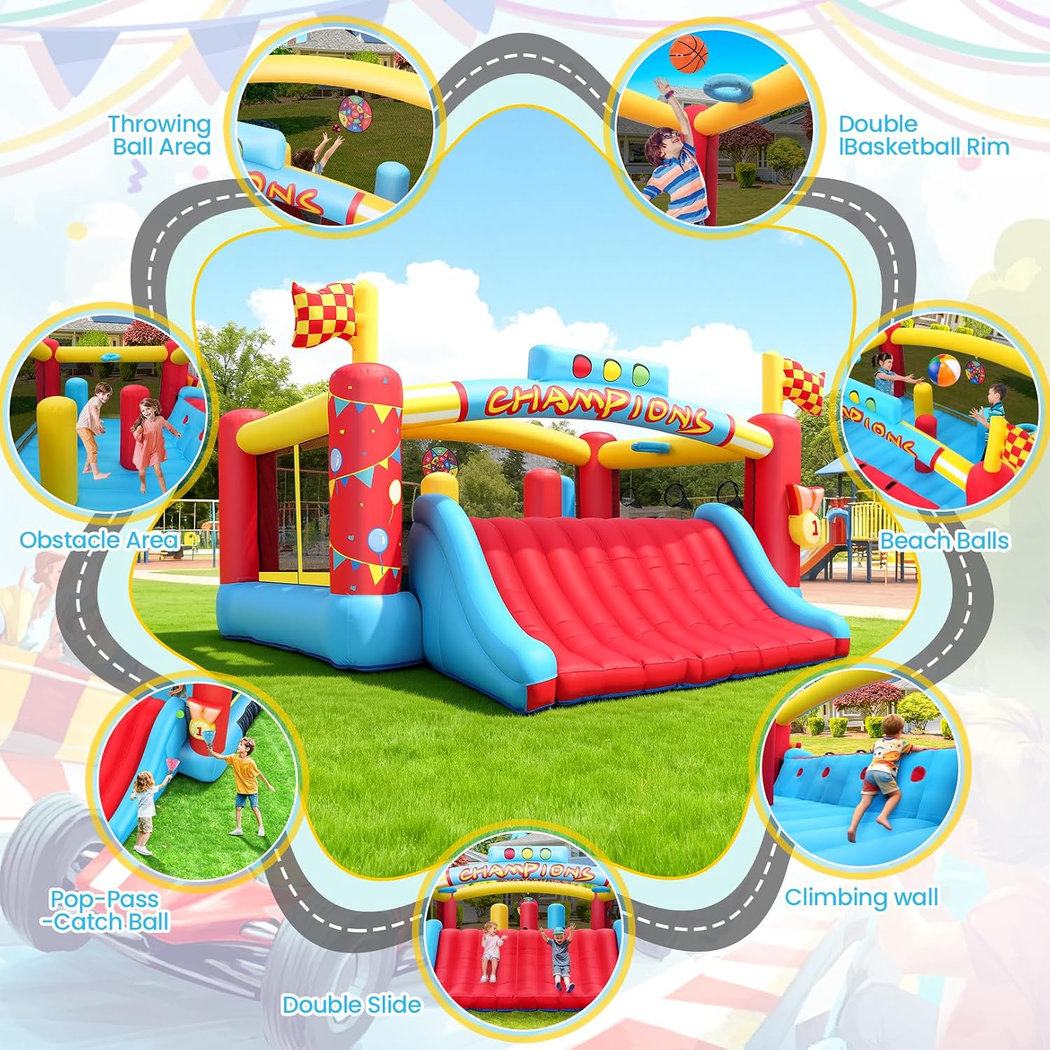 บ้านลมขนาดใหญ่สำหรับเด็กโต, บ้ - Kids Outdoor Games บทวิจารณ์และราคา