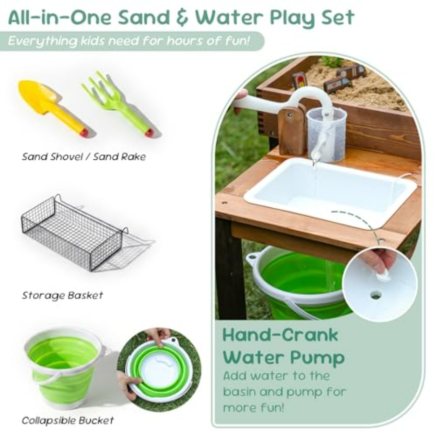 โต๊ะทรายไม้กลางแจ้งสำหรับเด็กอ - Kids Outdoor Sensory Table บทวิจารณ์และราคา