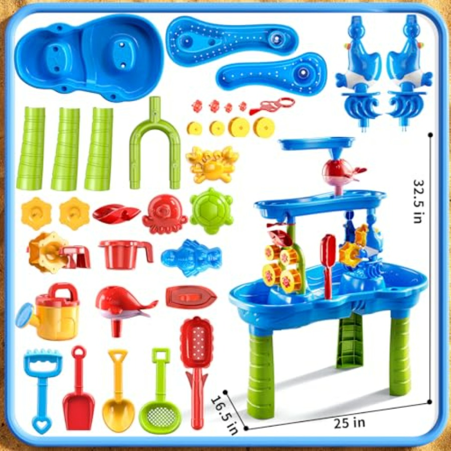 โต๊ะเล่นเสริมพัฒนาการ 3 ชั้นสำ - Kids Outdoor Sensory Table บทวิจารณ์และราคา