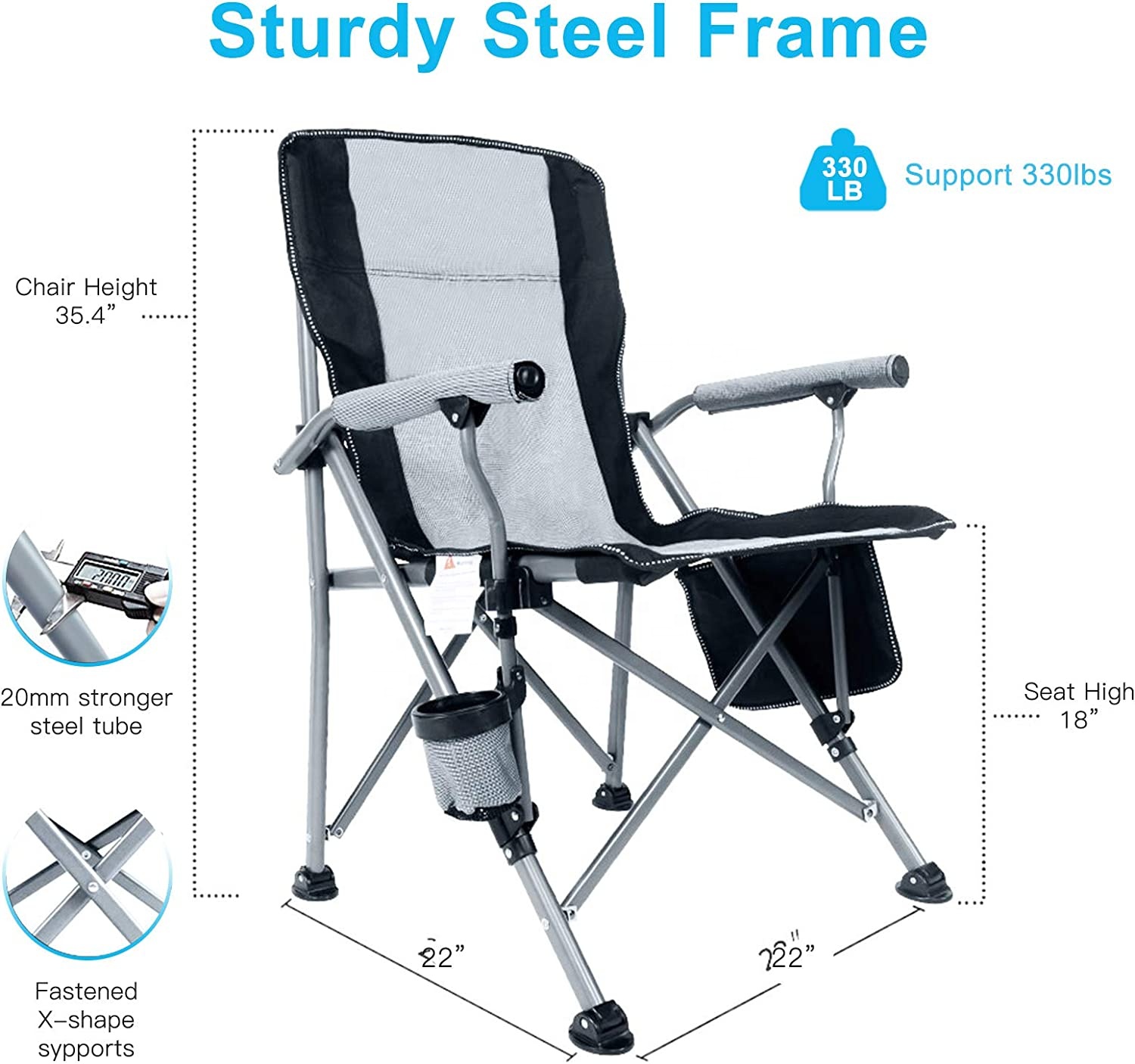 เก้าอี้สนามพับได้ โครงเหล็กหนา - Kids Outdoor Lawn Chair บทวิจารณ์และราคา