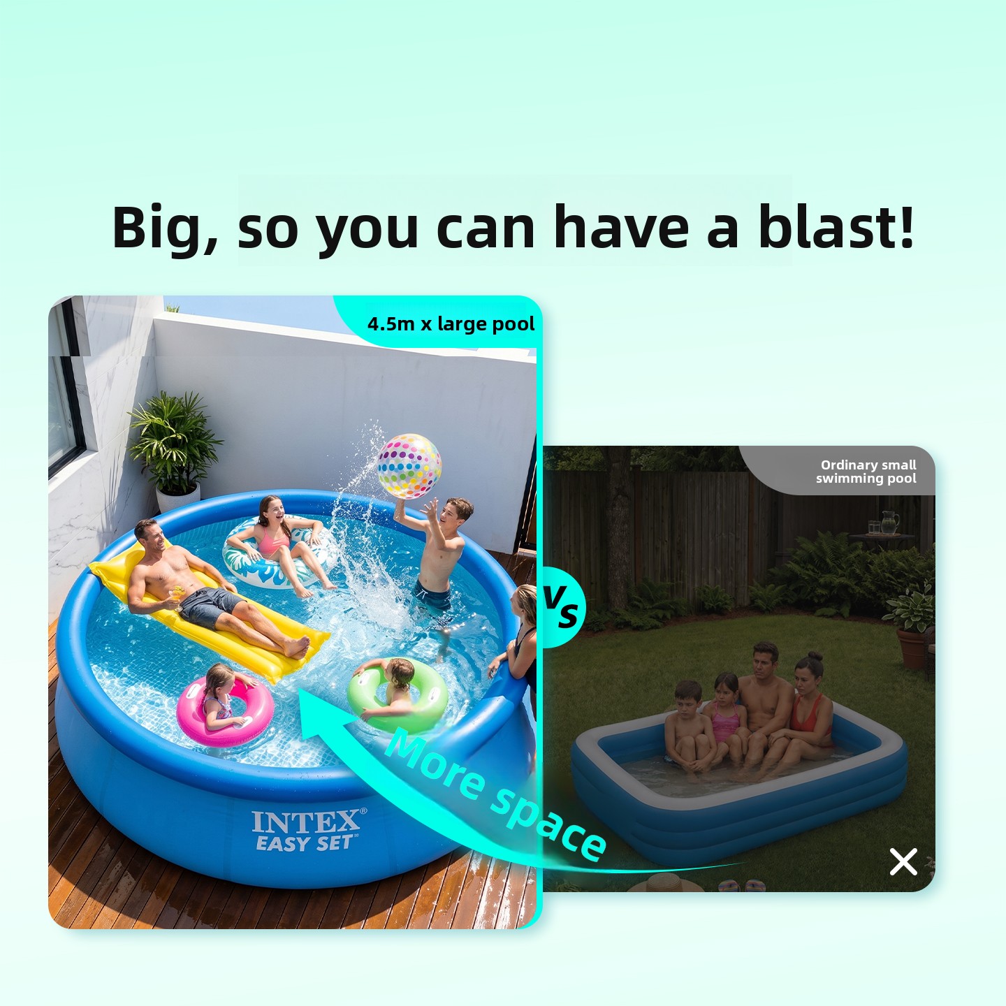 สระน้ำเป่าลมขนาดใหญ่สำหรับครอบ - Kids Outdoor Play บทวิจารณ์และราคา
